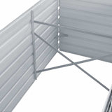 Garden Raised Bed Galvanised Steel 240x80x77 cm Grey - 45-Degree Angle