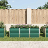 Garden Raised Bed Galvanised Steel 240x80x77 cm Green - Side View