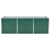 Garden Raised Bed Galvanised Steel 240x80x77 cm Green - Top-Down View