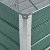Garden Raised Bed Galvanised Steel 240x80x77 cm Green - Close-Up Angle