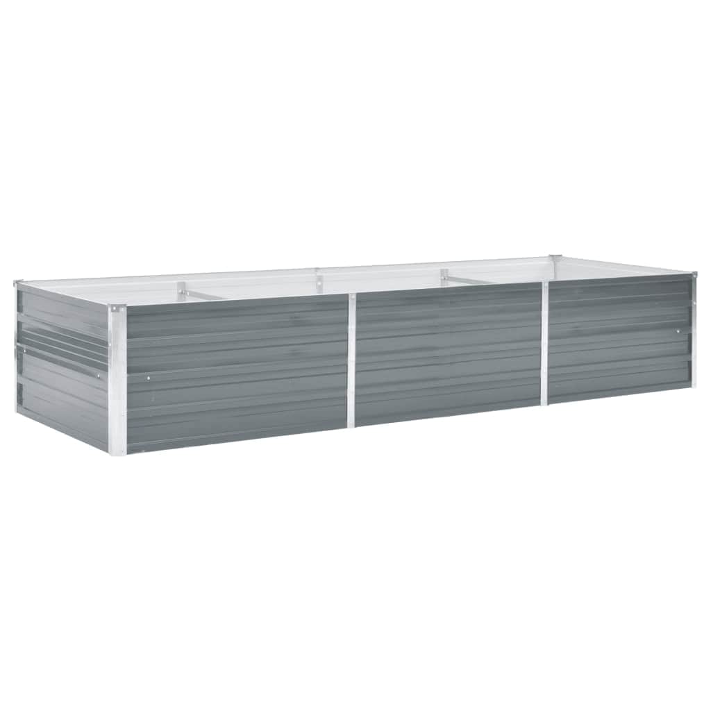 Garden Raised Bed Galvanised Steel 240x80x45 cm Grey