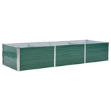 Garden Raised Bed Galvanised Steel 240x80x45 cm Green - Front View