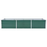 Garden Raised Bed Galvanised Steel 240x80x45 cm Green - Top-Down View