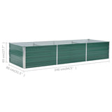 Garden Raised Bed Galvanised Steel 240x80x45 cm Green - Low Angle
