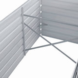 Garden Raised Bed Galvanised Steel 320x80x77 cm Grey - 45-Degree Angle