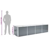 Garden Raised Bed Galvanised Steel 320x80x77 cm Grey