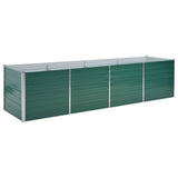 Garden Raised Bed Galvanised Steel 320x80x77 cm Green - Front View