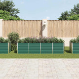 Garden Raised Bed Galvanised Steel 320x80x77 cm Green - Side View