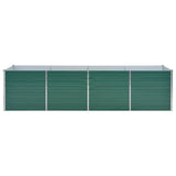 Garden Raised Bed Galvanised Steel 320x80x77 cm Green - Top-Down View