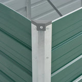 Garden Raised Bed Galvanised Steel 320x80x77 cm Green - Rear View