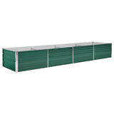 Garden Raised Bed Galvanised Steel 320x80x45 cm Green - Front View