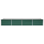 Garden Raised Bed Galvanised Steel 320x80x45 cm Green