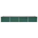 Garden Raised Bed Galvanised Steel 320x80x45 cm Green - Top-Down View