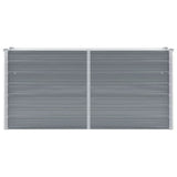 Garden Raised Bed Galvanised Steel 160x40x77 cm Grey - Side View