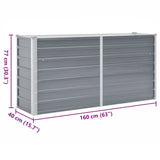 Garden Raised Bed Galvanised Steel 160x40x77 cm Grey