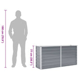 Garden Raised Bed Galvanised Steel 160x40x77 cm Grey - Low Angle