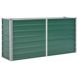 Garden Raised Bed Galvanised Steel 160x40x77 cm Green - Front View