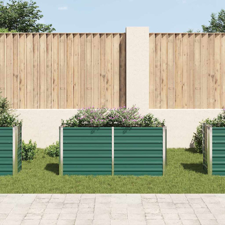 Garden Raised Bed Galvanised Steel 160x40x77 cm Green
