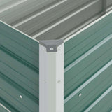 Garden Raised Bed Galvanised Steel 160x40x77 cm Green - Close-Up Angle