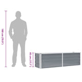 Garden Raised Bed Galvanised Steel 160x40x45 cm Grey - Low Angle