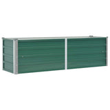 Garden Raised Bed Galvanised Steel 160x40x45 cm Green - Front View