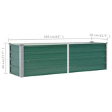 Garden Raised Bed Galvanised Steel 160x40x45 cm Green - Low Angle