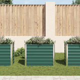 Garden Raised Bed Galvanised Steel 100x40x77 cm Green - Side View