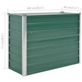 Garden Raised Bed Galvanised Steel 100x40x77 cm Green - Low Angle