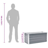Garden Raised Bed Galvanised Steel 100x40x45 cm Grey - Low Angle