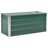 Garden Raised Bed Galvanised Steel 100x40x45 cm Green - Front View