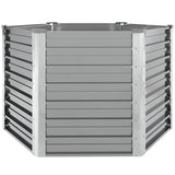 Garden Raised Bed Galvanised Steel 129x129x77 cm Grey