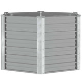 Garden Raised Bed Galvanised Steel 129x129x77 cm Grey - Top-Down View