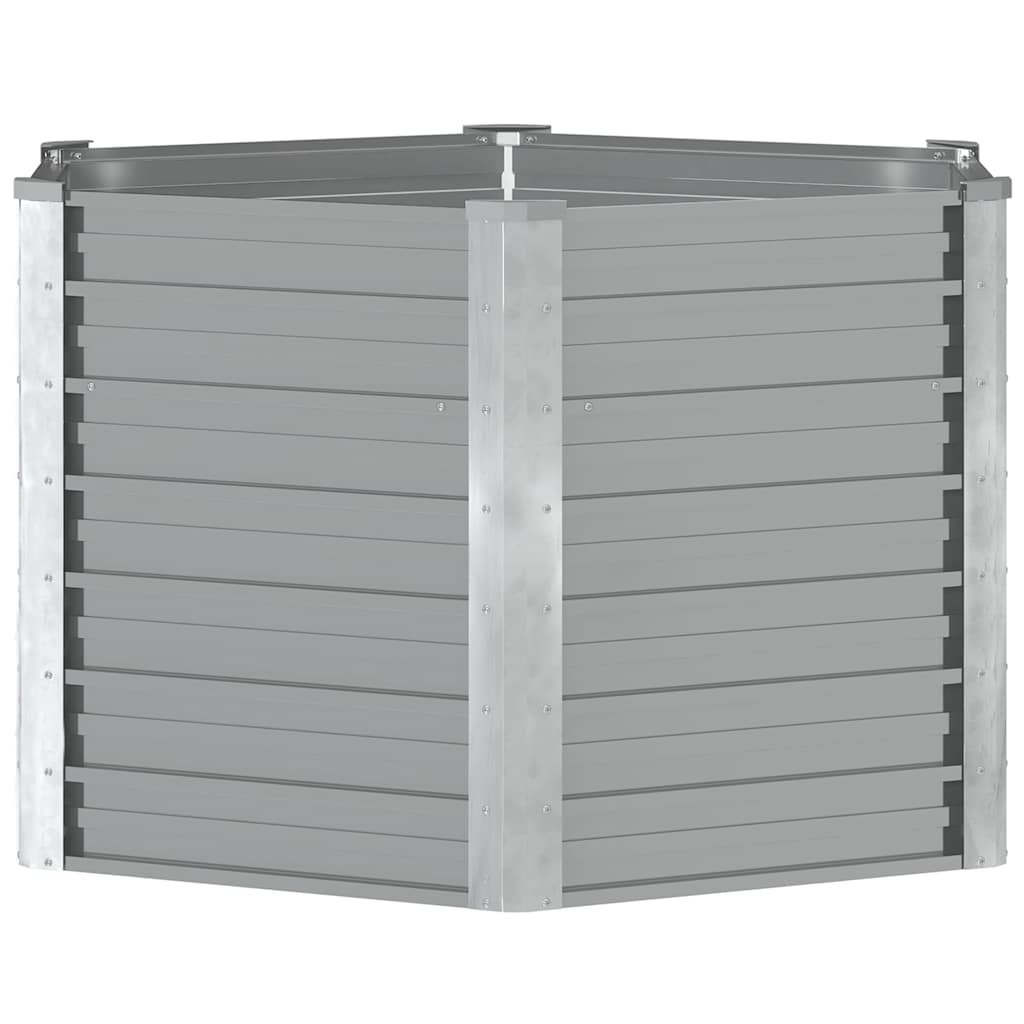Garden Raised Bed Galvanised Steel 129x129x77 cm Grey