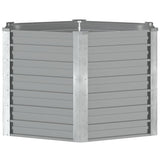 Garden Raised Bed Galvanised Steel 129x129x77 cm Grey - 45-Degree Angle
