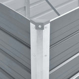 Garden Raised Bed Galvanised Steel 129x129x77 cm Grey - Rear View