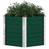 Garden Raised Bed Galvanised Steel 129x129x77 cm Green - Close-Up Angle