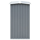 Garden Log Storage Shed Galvanised Steel 172x91x154 cm Grey
