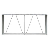Garden Log Storage Shed Galvanised Steel 330x84x152 cm Grey