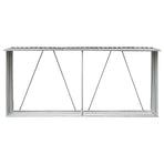 Garden Log Storage Shed Galvanised Steel 330x84x152 cm Grey