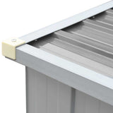 Garden Log Storage Shed Galvanised Steel 330x84x152 cm Grey - 45-Degree Angle