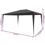 Party Tent 3x4 m PE Anthracite - Rear View