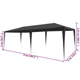 Party Tent 3x6 m PE Anthracite - Rear View
