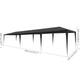 Party Tent 3x9 m PE Anthracite - Rear View