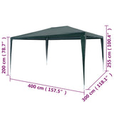 Party Tent 3x4 m PE Green - Rear View