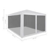 Party Tent with 4 Mesh Sidewalls 3x3 m - Rear View