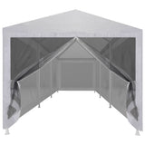 Party Tent with 8 Mesh Sidewalls 9x3 m - Side View
