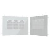 Party Tent Sidewall 2 pcs with Window PE White