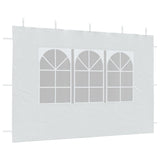 Party Tent Sidewall 2 pcs with Window PE White - Rear View
