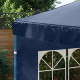 Party Tent Sidewall 2 pcs with Window PE Blue - Top-Down View