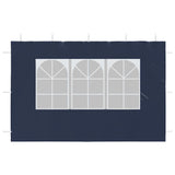 Party Tent Sidewall 2 pcs with Window PE Blue - Close-Up Angle